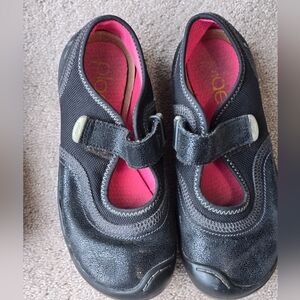 PLAE Black Mary Jane Shoes with Pink Interior